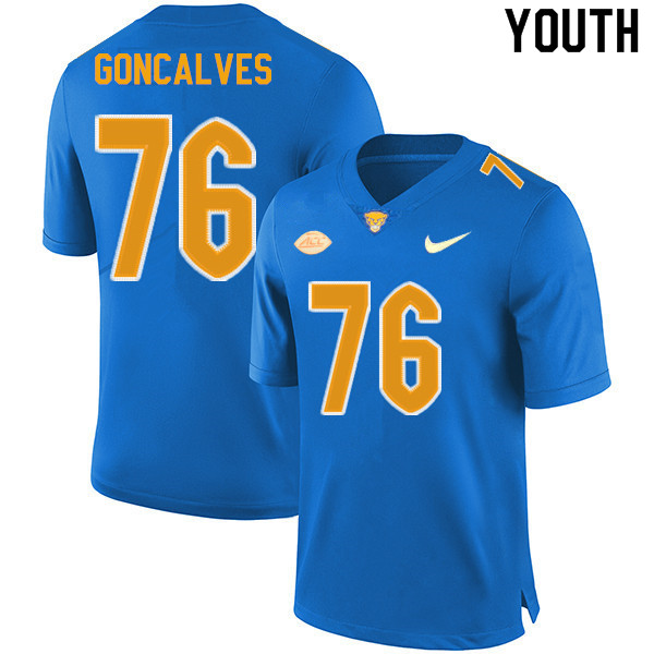 Youth #76 Matt Goncalves Pitt Panthers College Football Jerseys Sale-New Royal